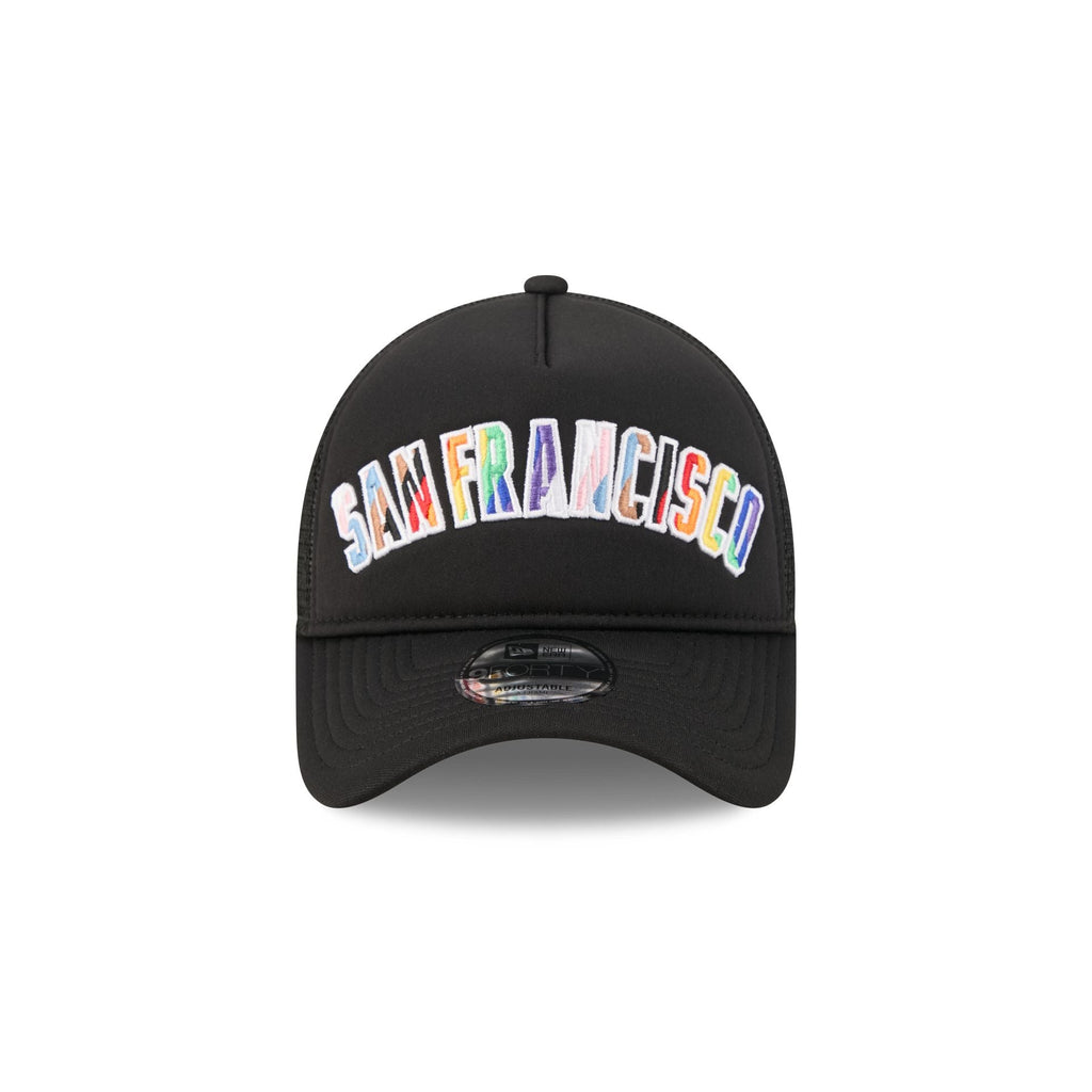 San Francisco Giants Rainbow Wordmark 9FORTY A-Frame Trucker Hat