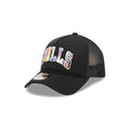 Chicago Bulls Rainbow Wordmark 9FORTY A-Frame Trucker Hat