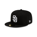 San Diego Padres Basic Black & White 59FIFTY Fitted Hat