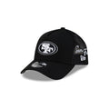 San Francisco 49ers Side Script Black 9FORTY A-Frame Trucker Hat