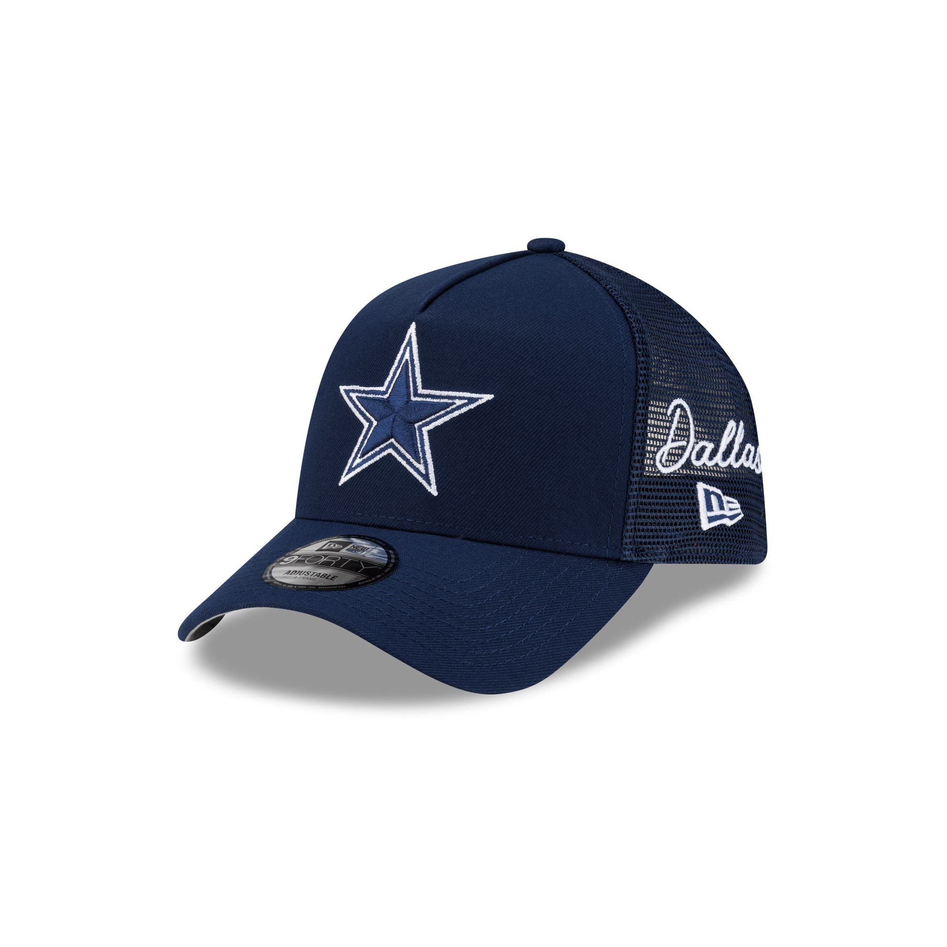 Dallas Cowboys Side Script 9FORTY A-Frame Trucker Hat