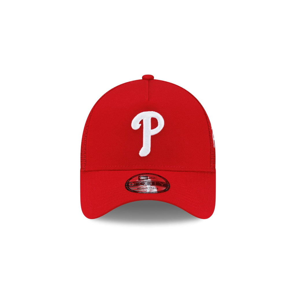 Philadelphia Phillies Side Script 9FORTY A-Frame Trucker Hat