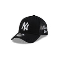 New York Yankees Side Script Black 9FORTY A-Frame Trucker Hat