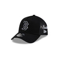 Boston Red Sox Side Script Black 9FORTY A-Frame Trucker Hat