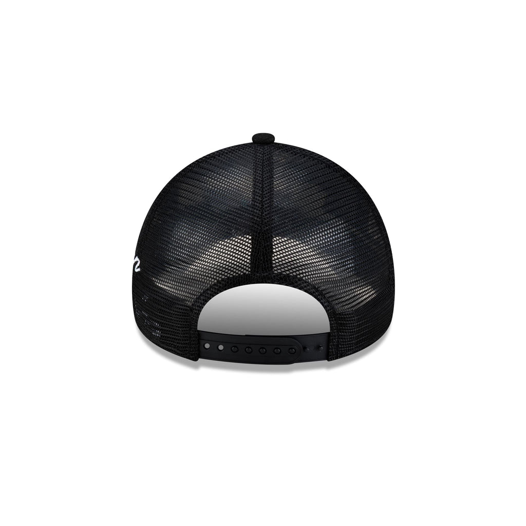 Boston Red Sox Side Script Black 9FORTY A-Frame Trucker Hat