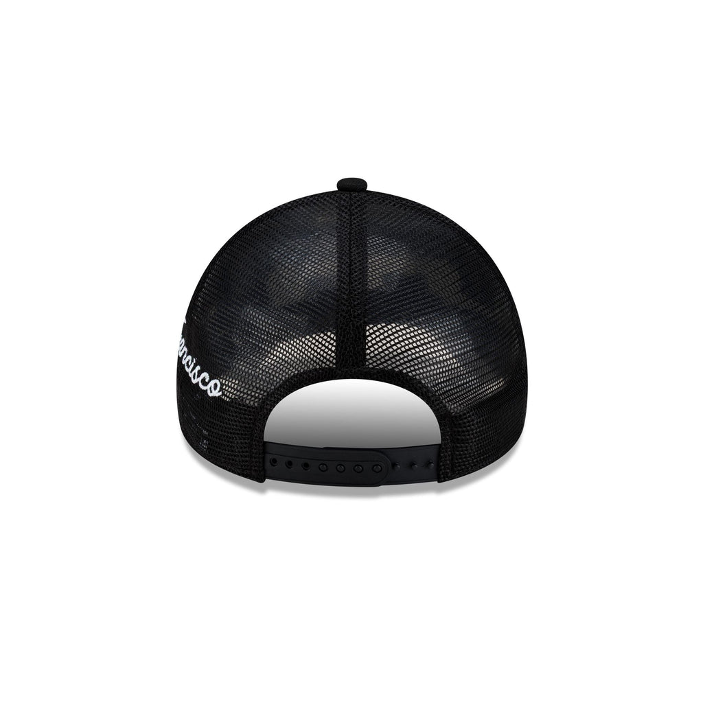 San Francisco Giants Side Script Black 9FORTY A-Frame Trucker Hat
