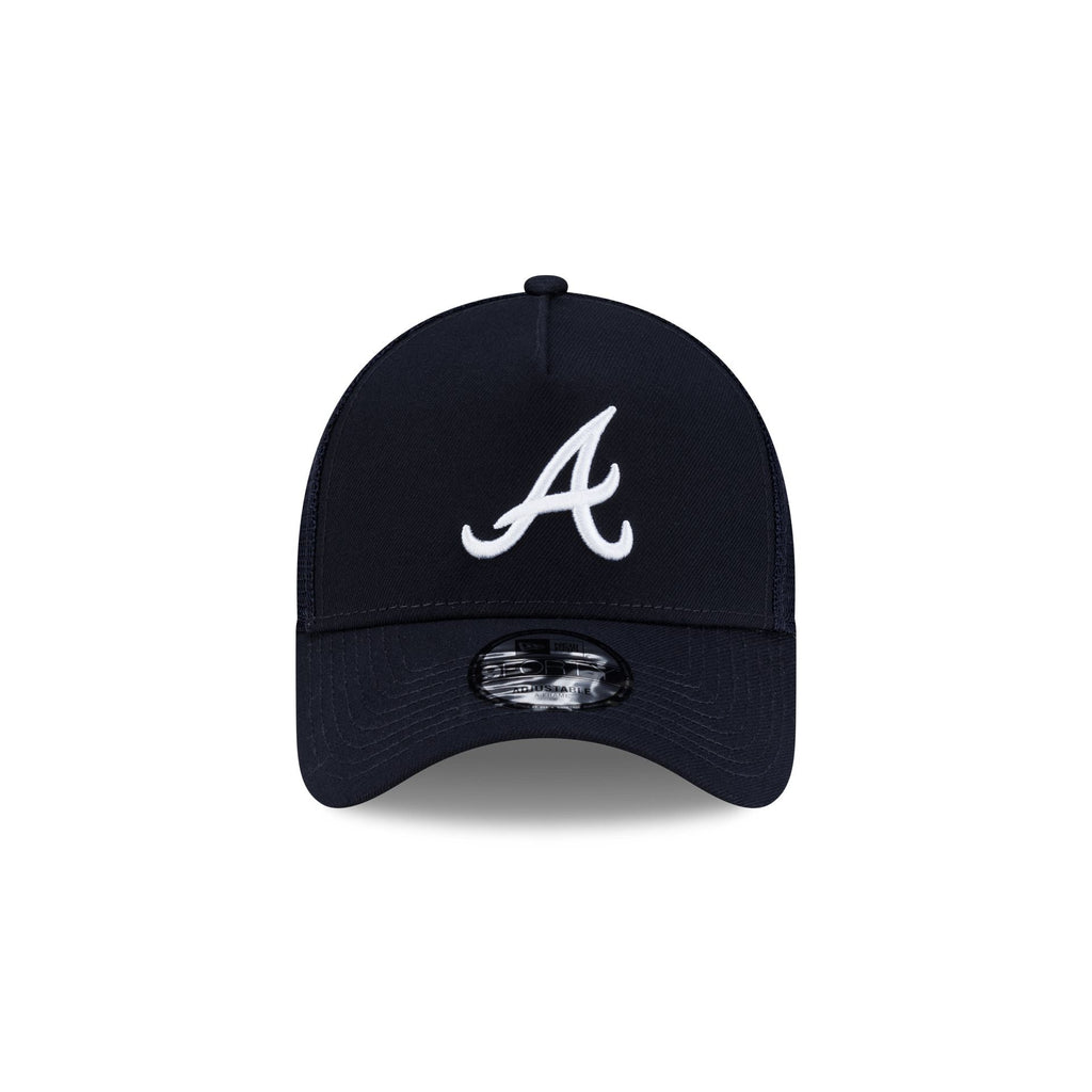 Atlanta Braves Side Script 9FORTY A-Frame Trucker Hat