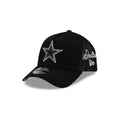 Dallas Cowboys Side Script Black 9FORTY A-Frame Trucker Hat