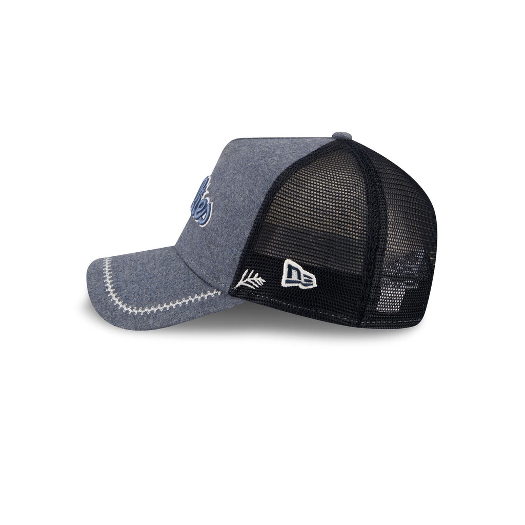 Philadelphia Phillies Navy Brushed Chambray 9FORTY A-Frame Trucker Hat