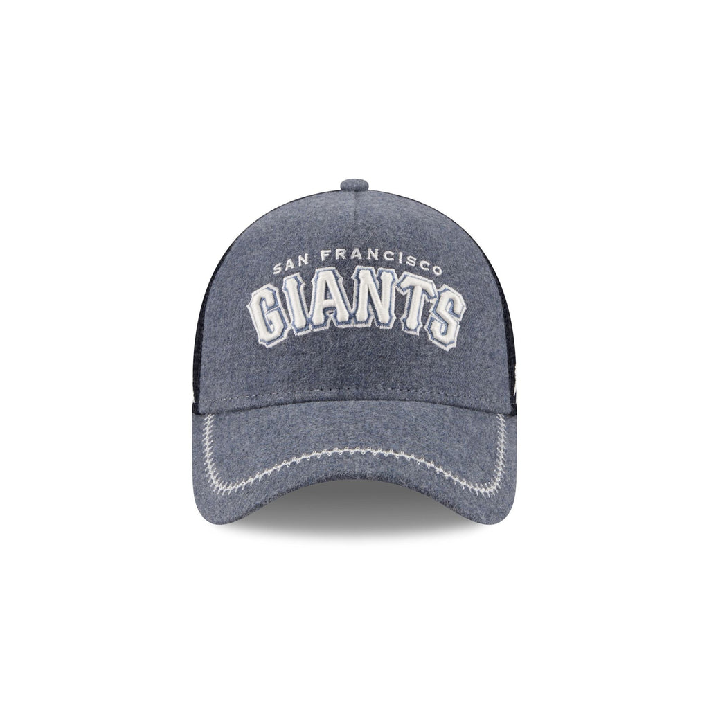 San Francisco Giants Navy Brushed Chambray 9FORTY A-Frame Trucker Hat