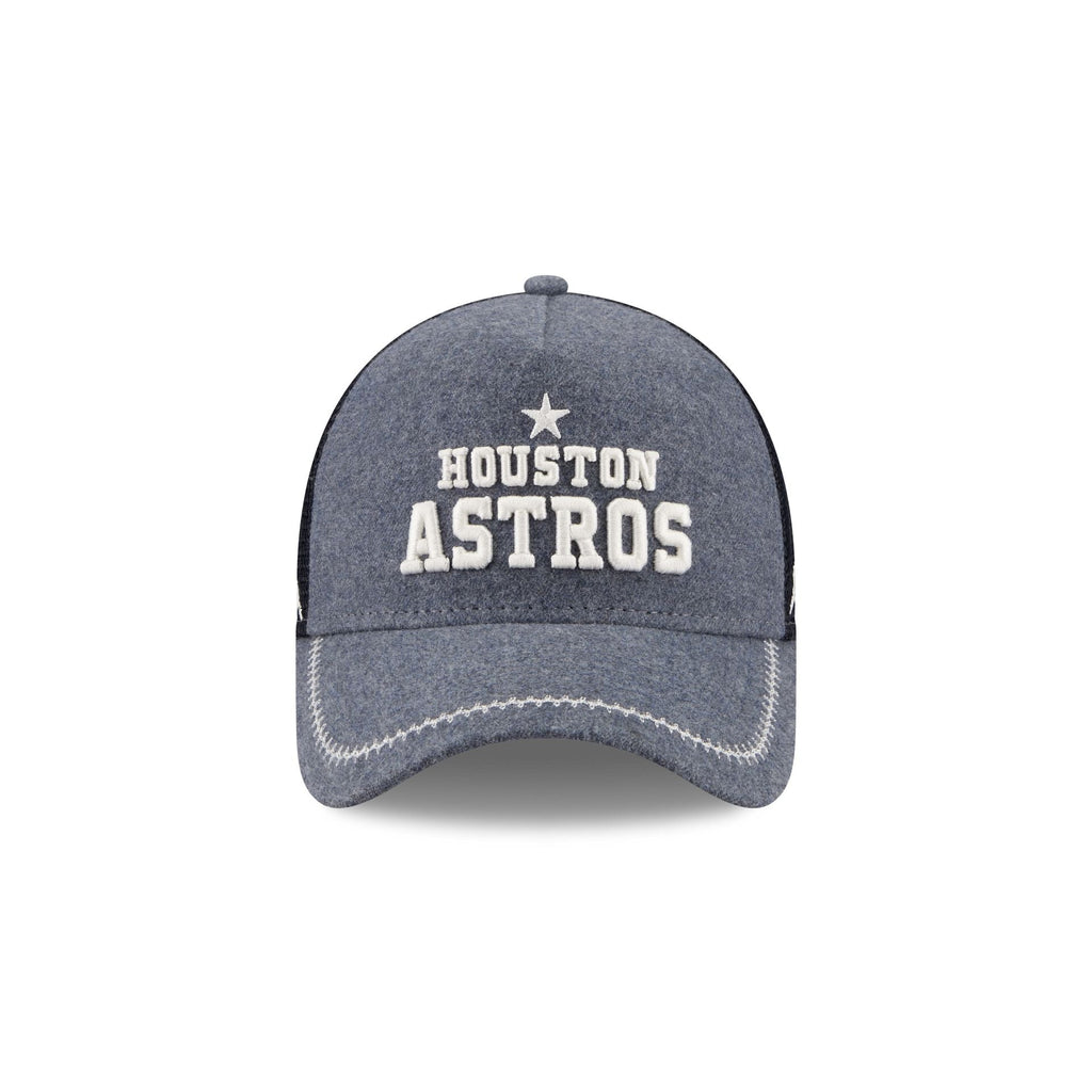 Houston Astros Navy Brushed Chambray 9FORTY A-Frame Trucker Hat