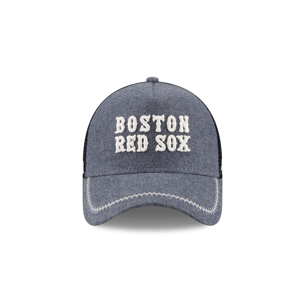 Boston Red Sox Navy Brushed Chambray 9FORTY A-Frame Trucker Hat