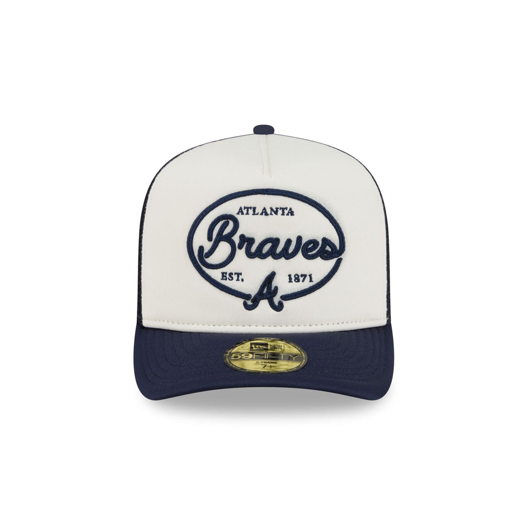 Atlanta Braves Chrome 59FIFTY Fitted Trucker Hat