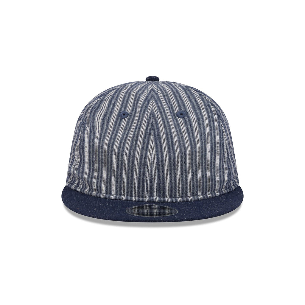 New Era Cap Gold Tier Linen Pinstripe Retro Crown 9FIFTY Adjustable Hat
