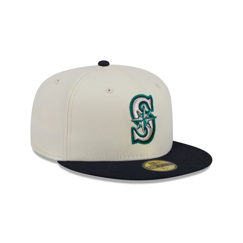 Seattle Mariners Chrome White Basic 59FIFTY Fitted Hat