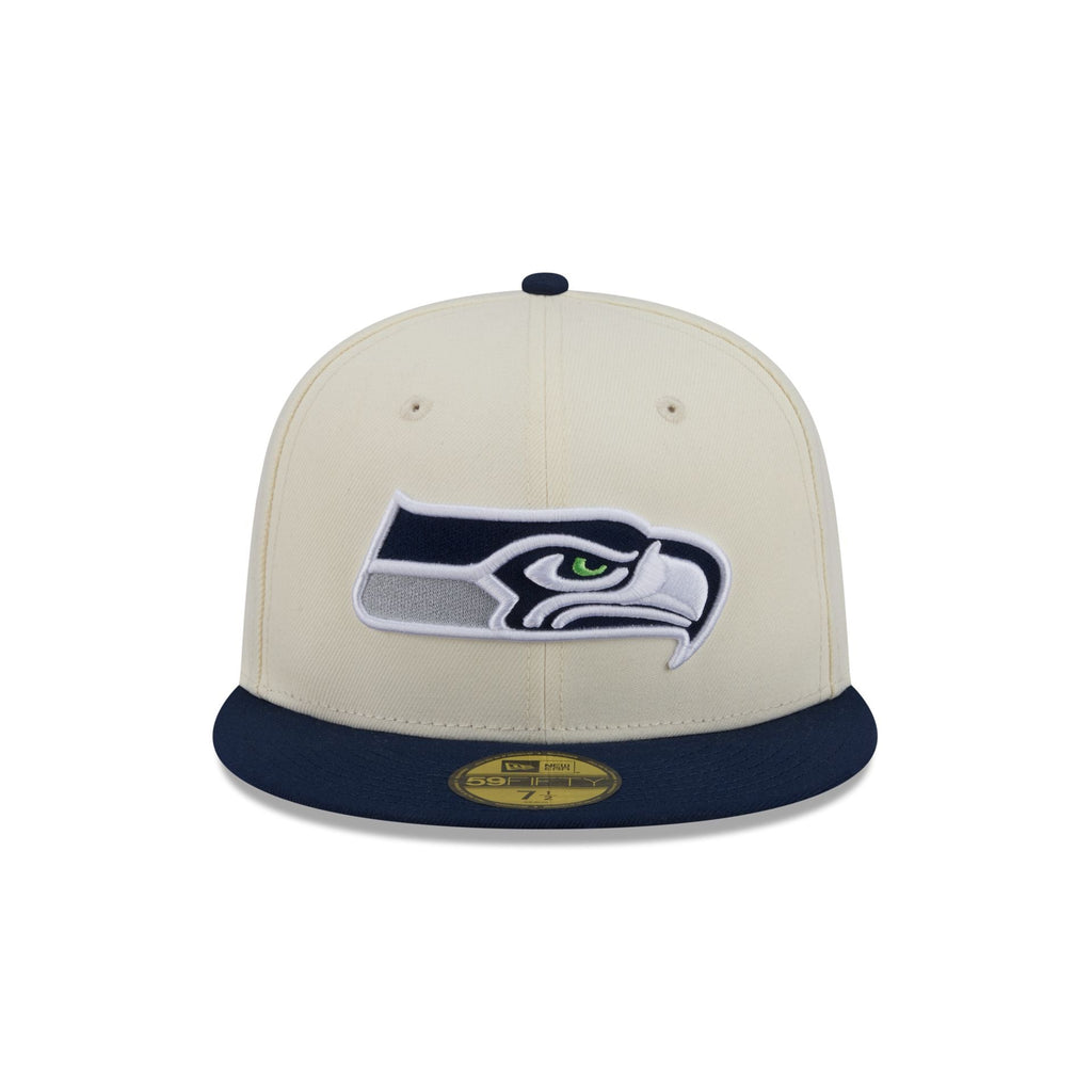 Seattle Seahawks Chrome White Basic 59FIFTY Fitted Hat