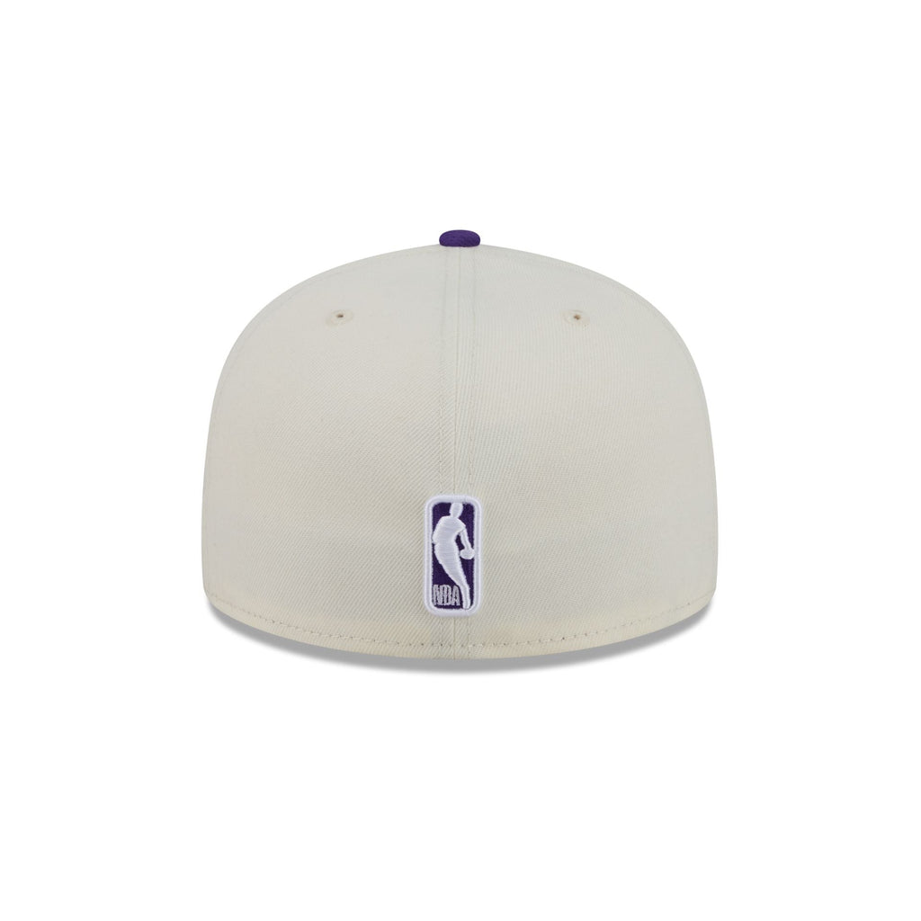 Los Angeles Lakers Chrome White Basic 59FIFTY Fitted Hat