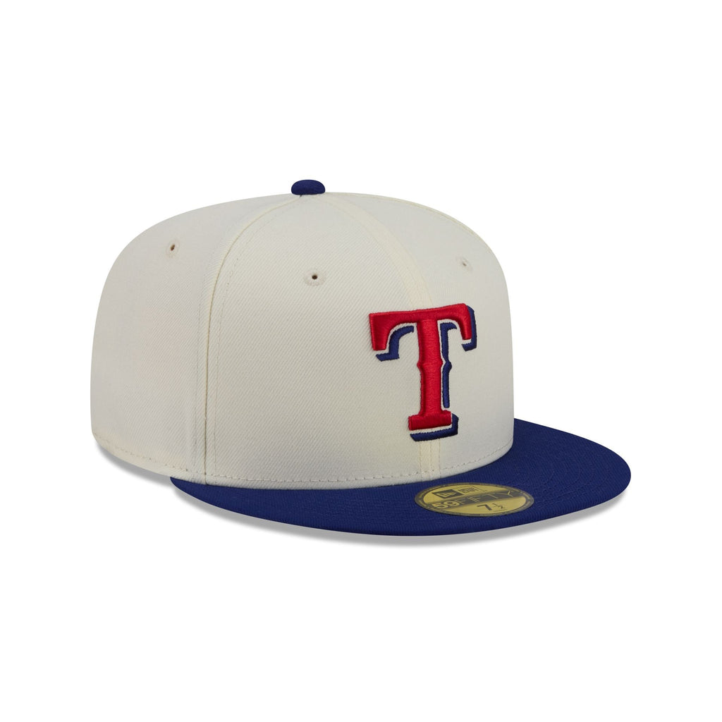 Texas Rangers Chrome White Basic 59FIFTY Fitted Hat