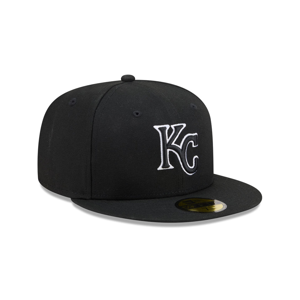 Kansas City Royals Black and White Basic 59FIFTY Fitted Hat