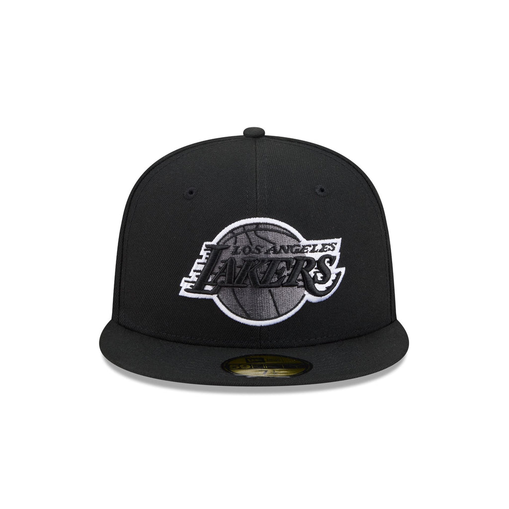 Los Angeles Lakers Black and White Basic 59FIFTY Fitted Hat