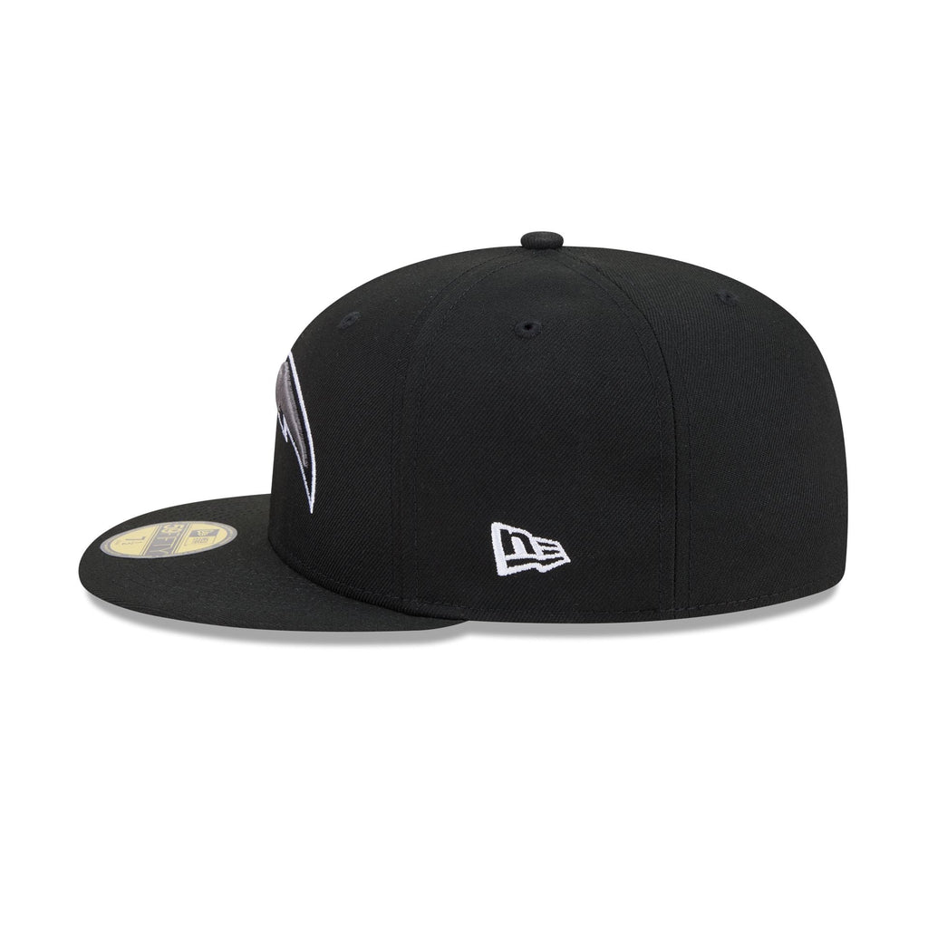 Los Angeles Chargers Black and White Basic 59FIFTY Fitted Hat