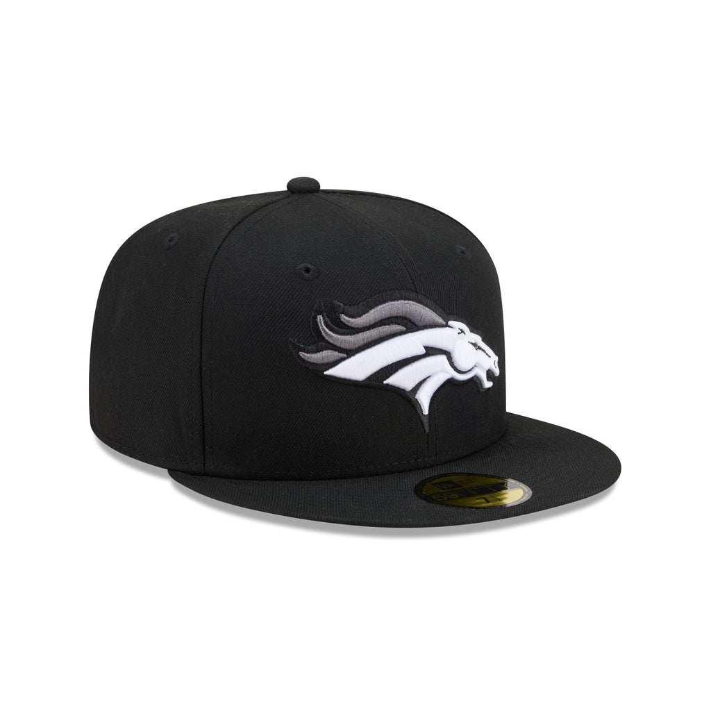 Denver Broncos Black and White Basic 59FIFTY Fitted Hat