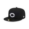 Cincinnati Reds Black and White Basic 59FIFTY Fitted Hat