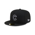 Chicago Cubs Black and White Basic 59FIFTY Fitted Hat