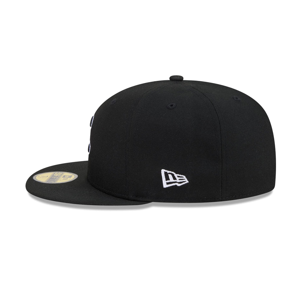 Chicago Cubs Black and White Basic 59FIFTY Fitted Hat