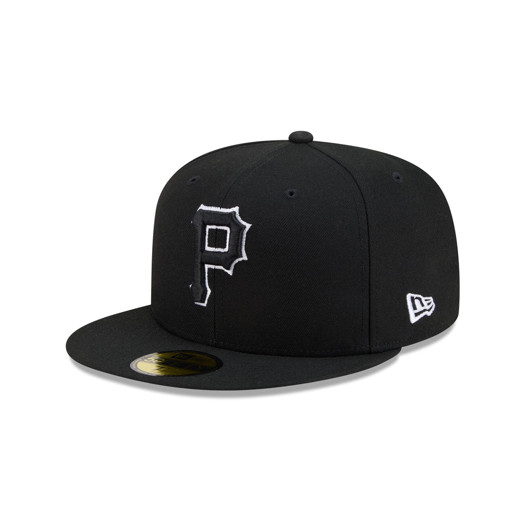 Pittsburgh Pirates Black and White Basic 59FIFTY Fitted Hat