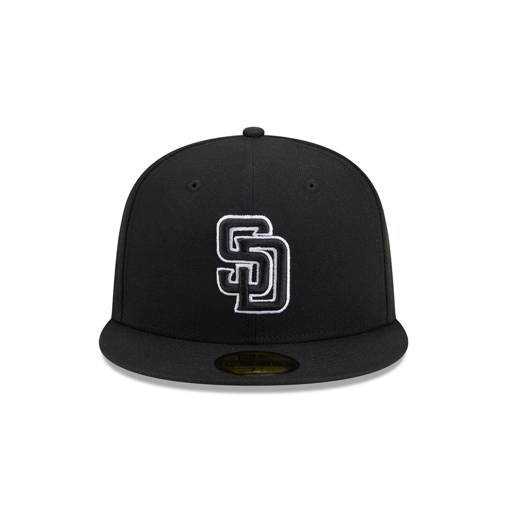 San Diego Padres Black and White Basic 59FIFTY Fitted Hat