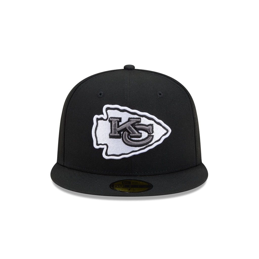 Kansas City Chiefs Black and White Basic 59FIFTY Fitted Hat