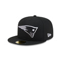 New England Patriots Black and White Basic 59FIFTY Fitted Hat