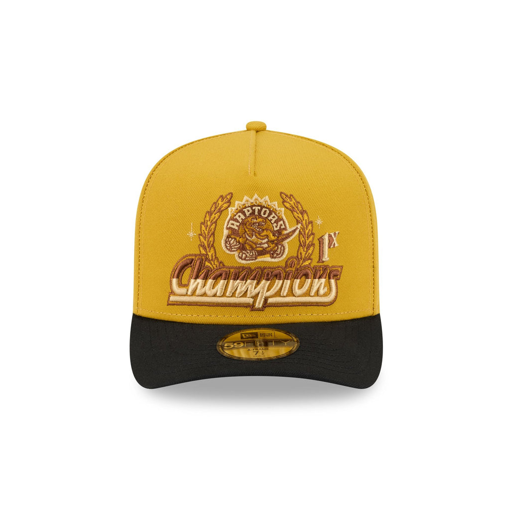 Just Caps Hardwood Classics Trophy Yellow Toronto Raptors 59FIFTY A-Frame Fitted Hat