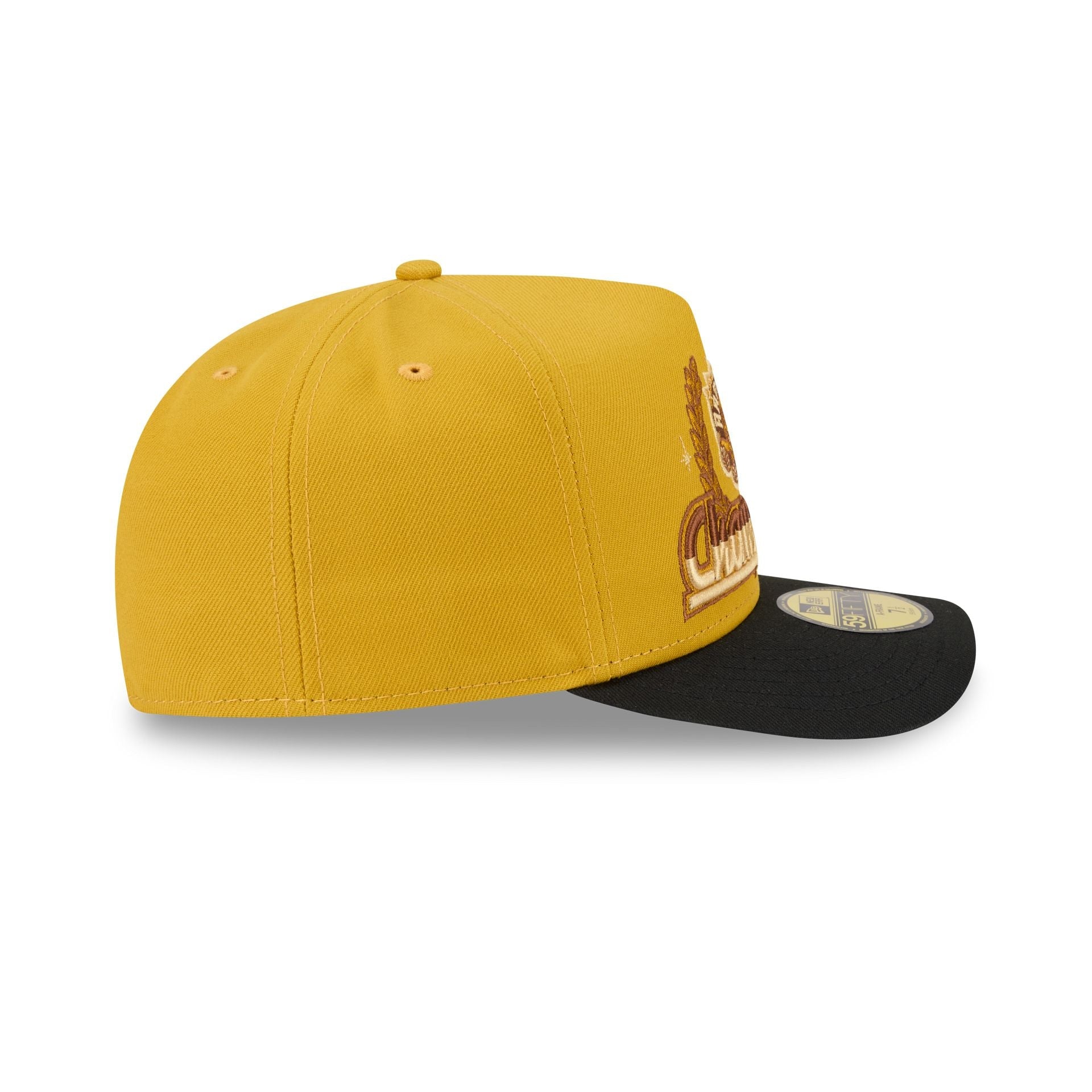 Just Caps Hardwood Classics Trophy Yellow Toronto Raptors 59FIFTY A-Frame Fitted Hat